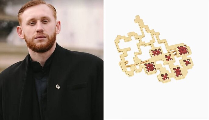 Напоминает о войне в Украине: актер Александр Рудинский на премию BAFTA надел особую брошь