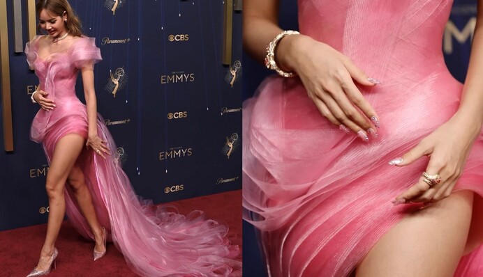 Реперка из группы BLACKPINK посетила церемонию Эмми в платье украинского бренда