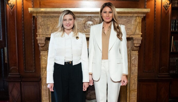Образ від українського бренду: що Олена Зеленська одягла на зустріч із Меланією Трамп