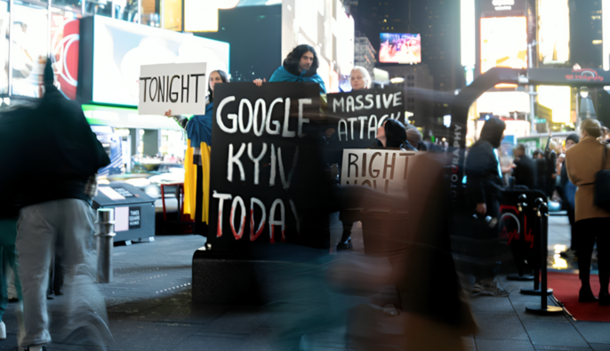 Проукраїнські активісти вийшли на Times Square під час атаки на Київ