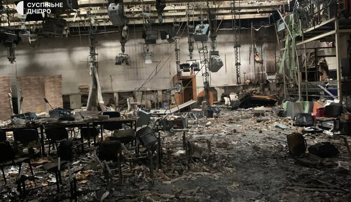От атаки на Днепр повреждения получили здания «Суспільного» и Украинского радио