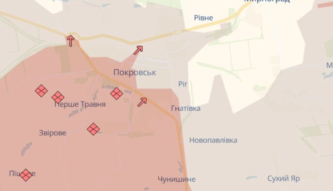 Росіяни просунулися у Покровську та біля ще трьох населених пунктів — DeepState