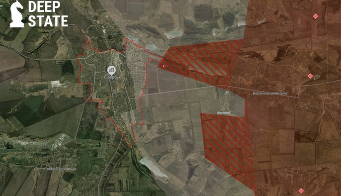 Бои за Северск продолжаются: враг демонстрирует успехи и усиливает давление — DeepState