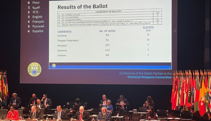 Україна отримала місце у Виконавчій раді Організації із заборони хімічної зброї, РФ відмовлено