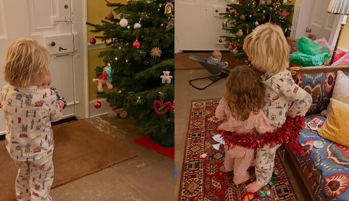 "Передайте мне яичный ликер": жена Бориса Джонсона показала, как дети елку наряжали
