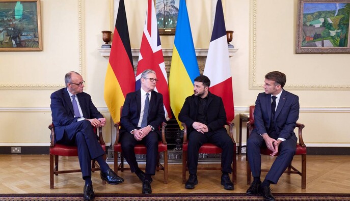 Стармер зустрів Зеленського, Мерца і Макрона біля своєї резиденції на Даунінг-стріт 