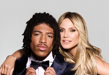 Черно-белый дуэт: Хайди Клум с сыном снялись в контрастной фотосессии для глянца