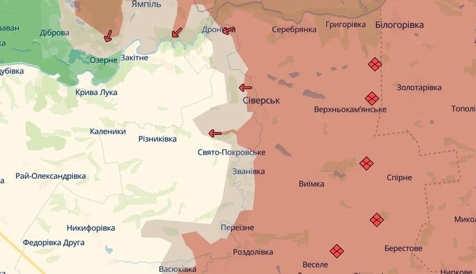 DeepState: российские войска продвинулись в Северске