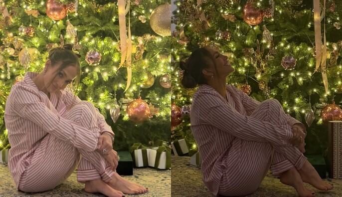 В одинаковых пижамах: Джей Ло показала, как ярко празднует Рождество