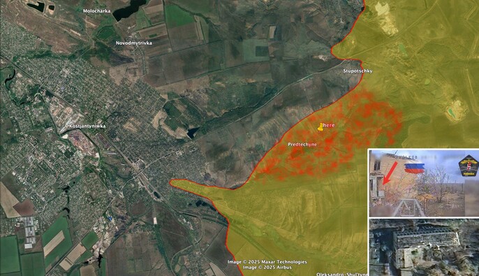Войска РФ, вероятно, захватили село Предтечино вблизи Константиновки