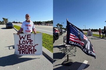 На мосту в Мар-а-Лаго собрались десятки человек в поддержку Украины