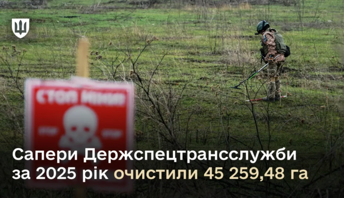 За 2025 год саперы Госспецтрансслужбы разминировали более 45 тысяч гектаров территории