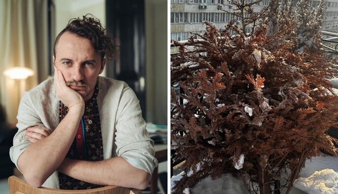 "Як і вся країна, стоїть вже четвертий рік": Євген Клопотенко показав свою ялинку незламності