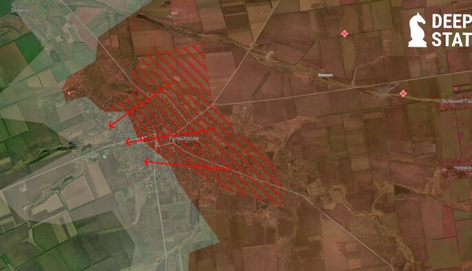 Війська РФ посилили піхотний тиск на Гуляйполе, ЗСУ залишили частину позицій — DeepState