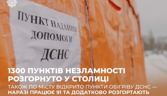 У столиці розгорнули 1300 пунктів незламності, – МВС