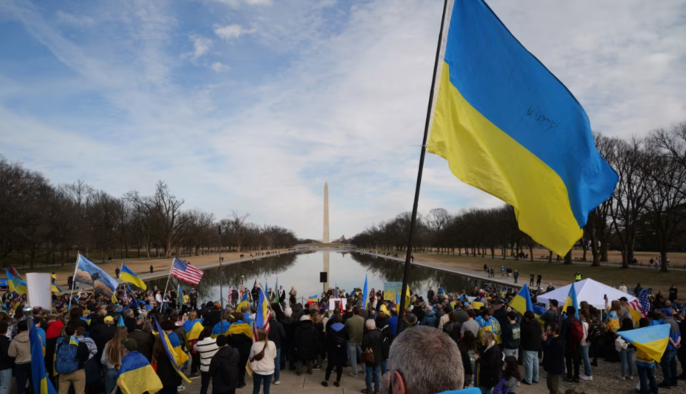 Акция в Вашингтоне к годовщине войны: участники призвали США предоставить Украине Tomahawk и ужесточить санкции