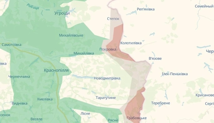 DeepState: Російські війська просунулись поблизу Покровки на Сумщині