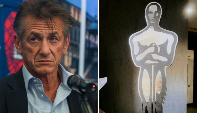 Укрзалізниця вручила Шону Пенну символічний "Оскар" зі сталі пошкодженого росіянами вагона