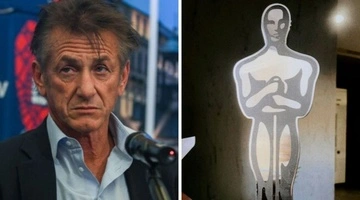 Укрзализныця вручила Шону Пенну символический "Оскар" из стали поврежденного россиянами вагона