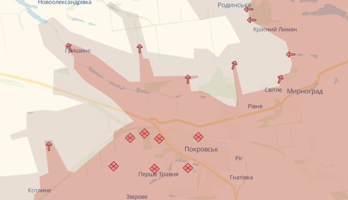 Російські війська просунулись у районі трьох населених пунктів на Донеччині — DeepState