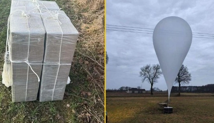 В Польше обнаружили пять воздушных шаров с контрабандными сигаретами