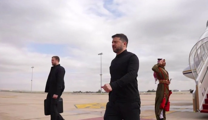 Зеленский прибыл с официальным визитом в Иорданию