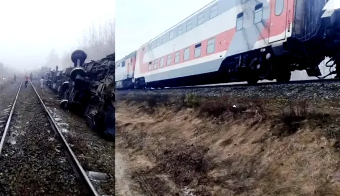 У Росії зійшов із рейок і перекинувся поїзд, який прямував до Москви