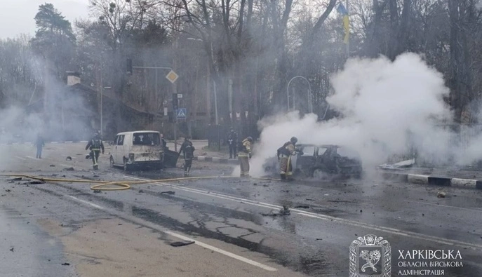 У Харкові через падіння уламків дрона постраждали 5 людей