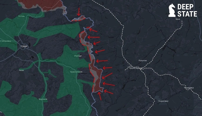 Россияне расширяют буферную зону в Сумской области вдоль границы — DeepState