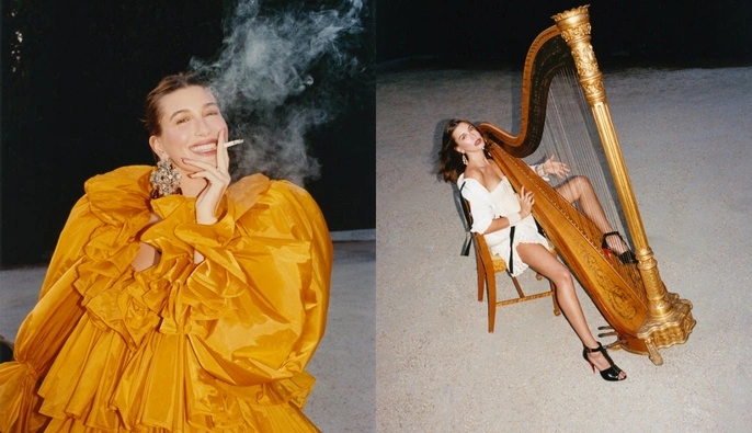 Винтаж, блеск и провокация: Хейли Бибер наделала смелых фото для глянца