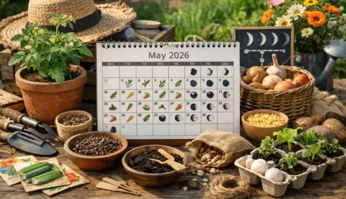 Посевной календарь на май-2026: лучшие даты для работы на огороде и в саду