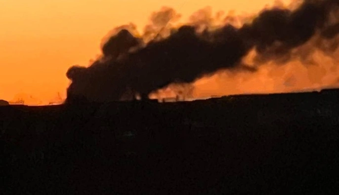 В Белой Церкви зафиксировали падение вражеских объектов - произошел пожар