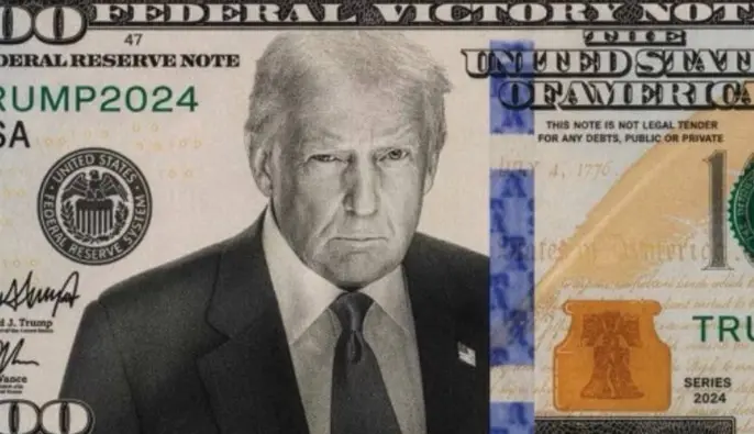 Трамп показал купюру $100 с собственным портретом вместо Бенджамина Франклина
