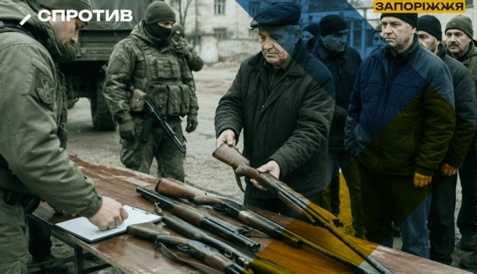 Российские силовики принудительно изымают охотничье оружие у жителей ТОТ Запорожье — ЦНС