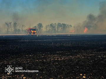 В Николаевской области оккупанты обстреляли поля со зерном