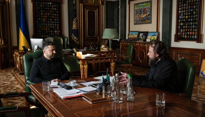 Зеленский встретился с наместником Киево-Печерской лавры Епископом Авраамием