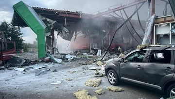 Российский дрон попал в АЗС в Харькове: вспыхнул пожар