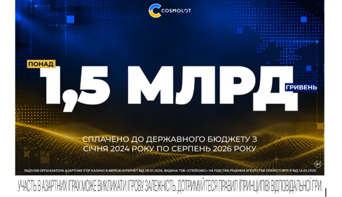 Cosmolot сплатив понад 1,5 млрд грн податків