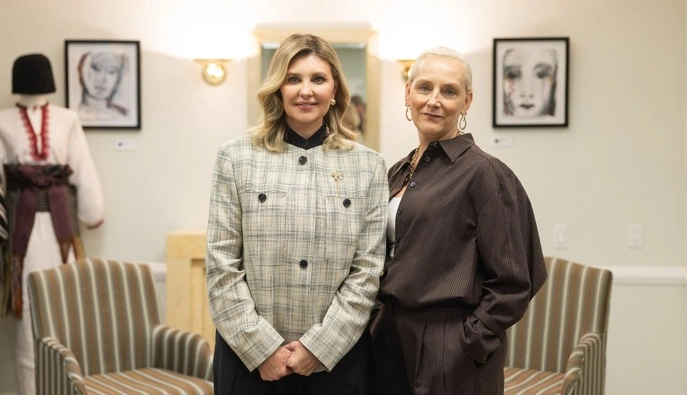 Елена Зеленская в жакете интересного кроя встретилась с супругой премьера Британии: фото
