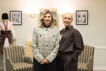 Елена Зеленская в жакете интересного кроя встретилась с супругой премьера Британии: фото