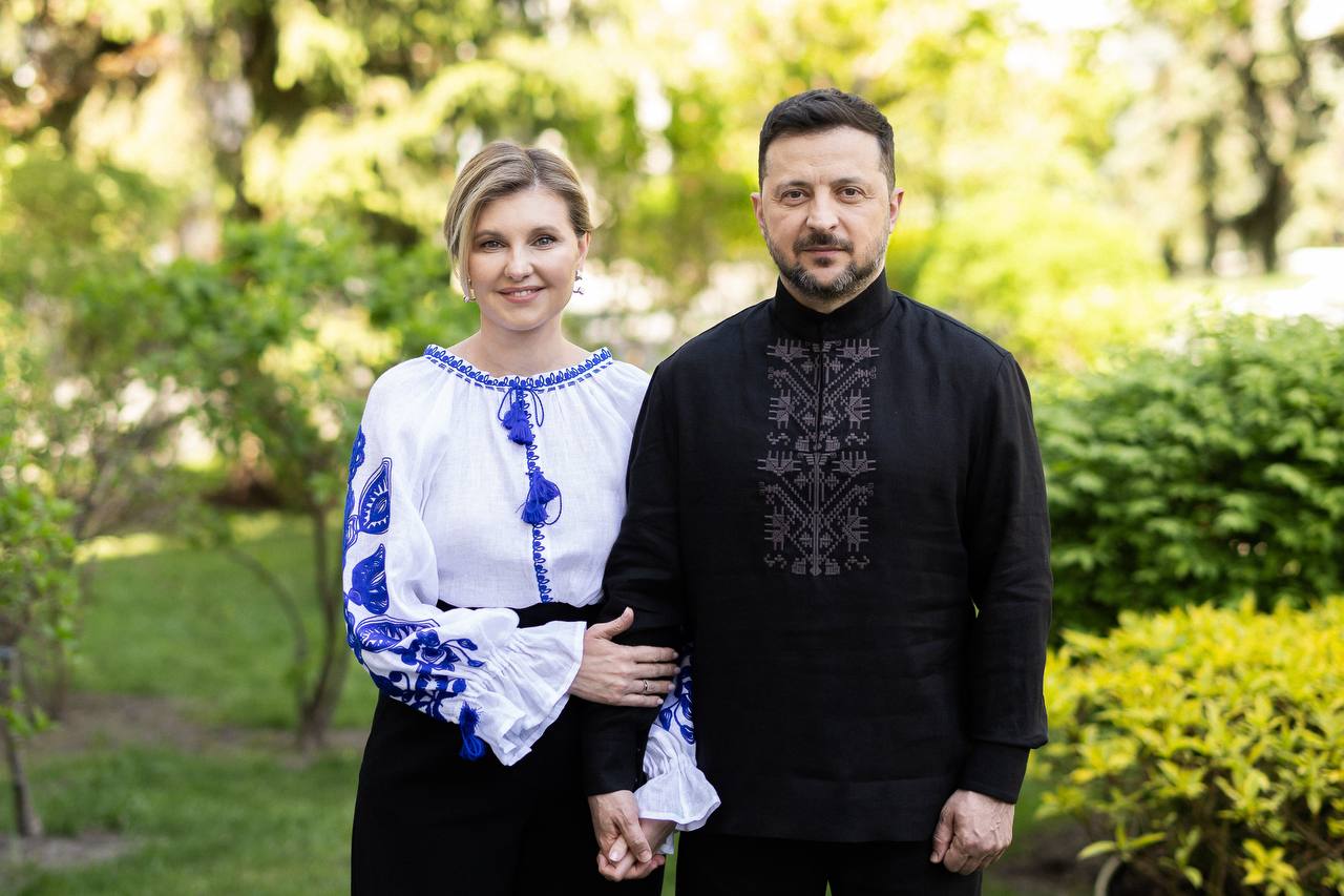 Первая леди Елена Зеленская и президент Украины Владимир Зеленский