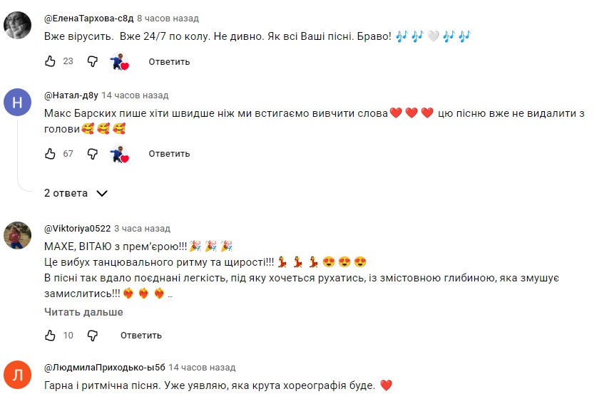 Реакция подписчиков