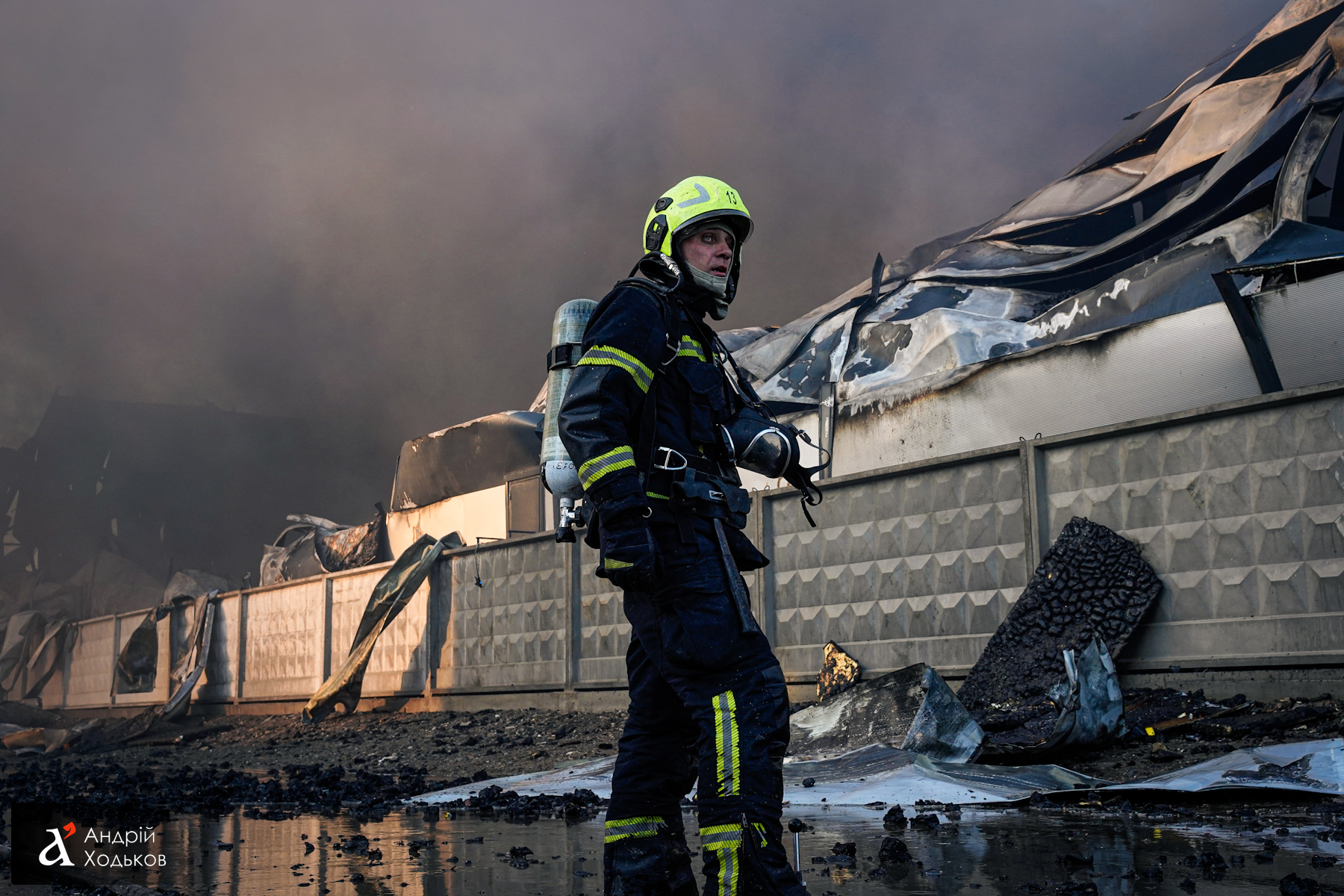 Ликвидация пожара в селе Погребы в Киевской области