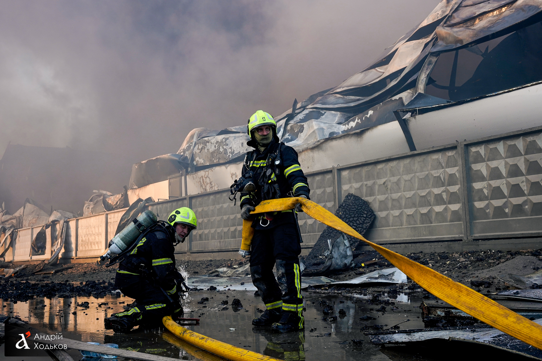 Ликвидация пожара в селе Погребы в Киевской области