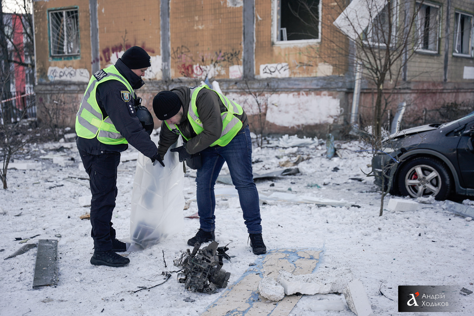 Последствия российской атаки в Днепровском районе Киева/Фото: Андрей Ходьков/