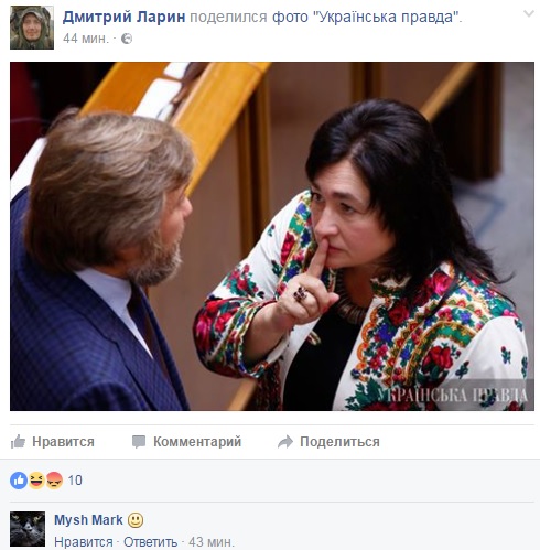 Сестра главного военного прокурора Украины позабавила жестом в адрес адепта РФ в Раде