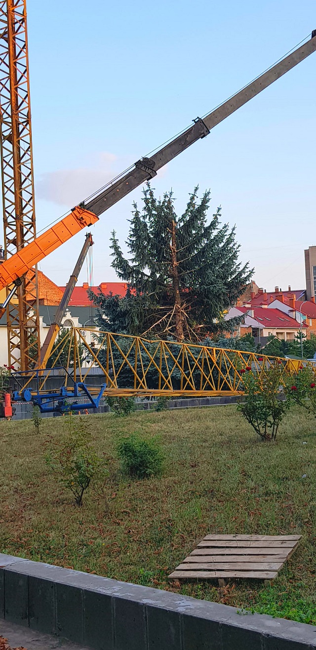 Новости Украины - В центре Ужгорода рухнул строительный кран: фото с места  ЧП - Апостроф