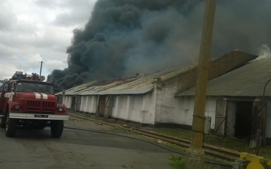 Под Полтавой сильный пожар уничтожил склад для зерна: опубликованы фото