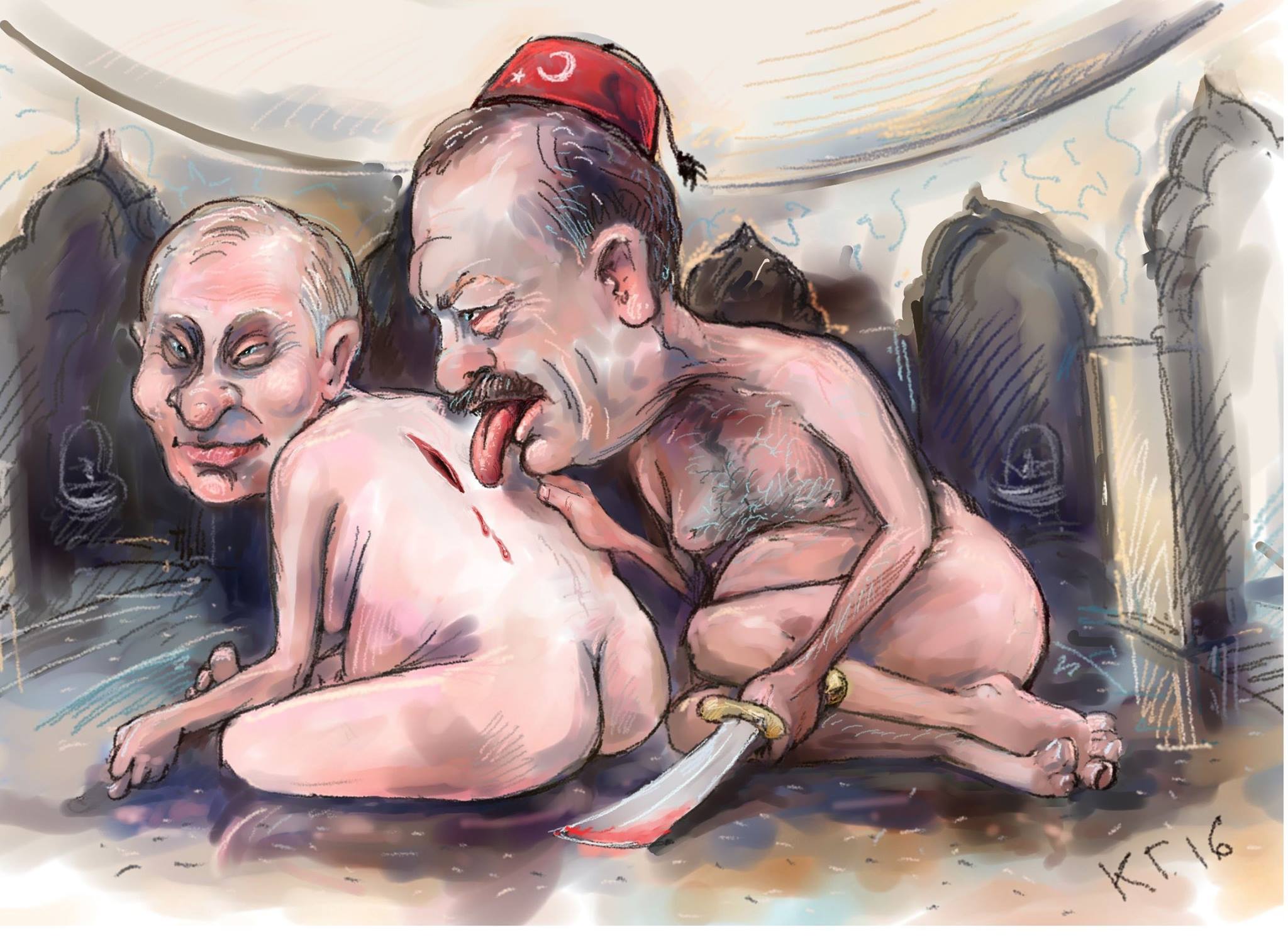 Карикатура The Independent: Кровавый Путин