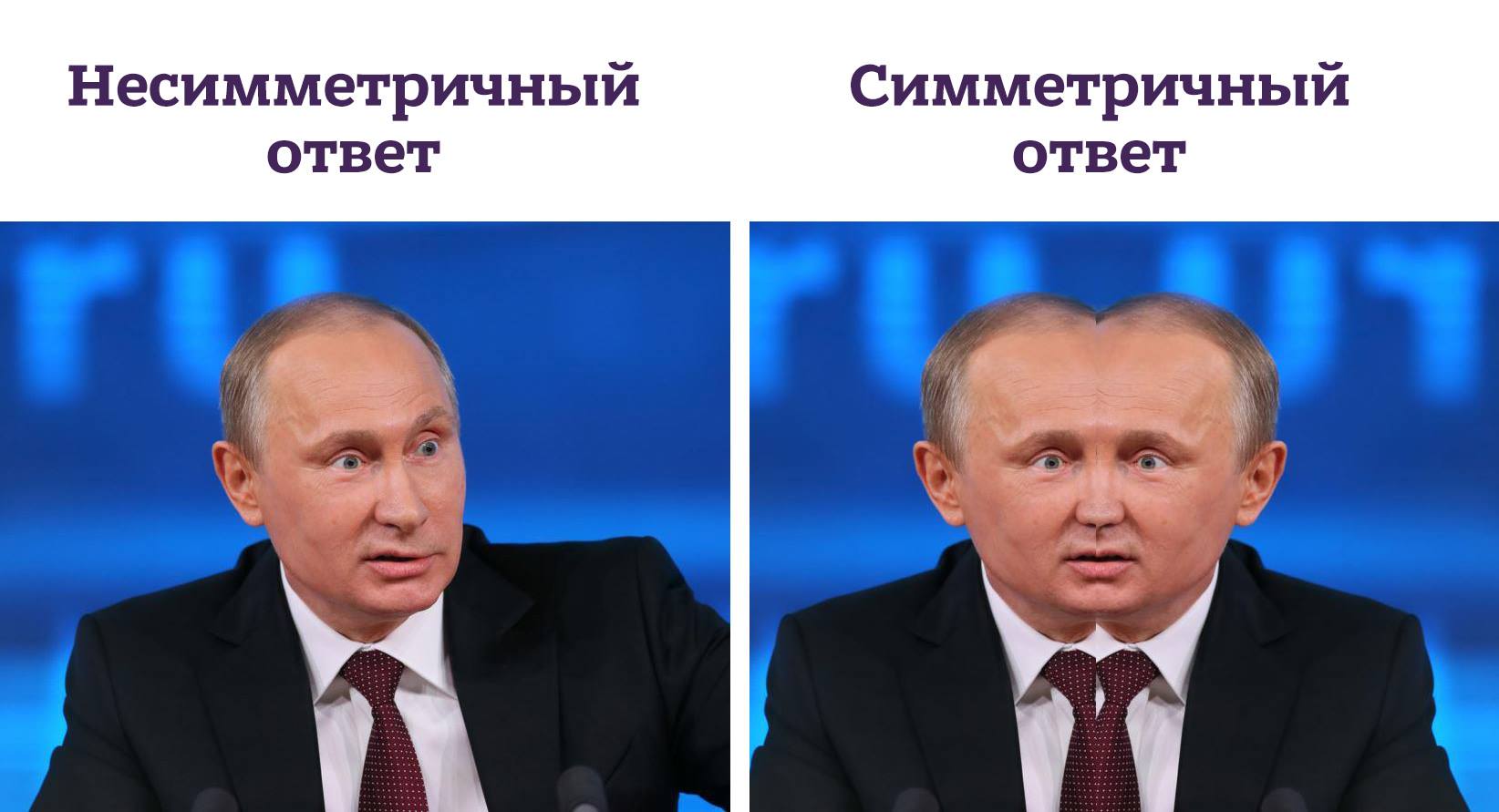 В России с юмором показали, как выглядит «несимметричный ответ» Путина. ФОТО